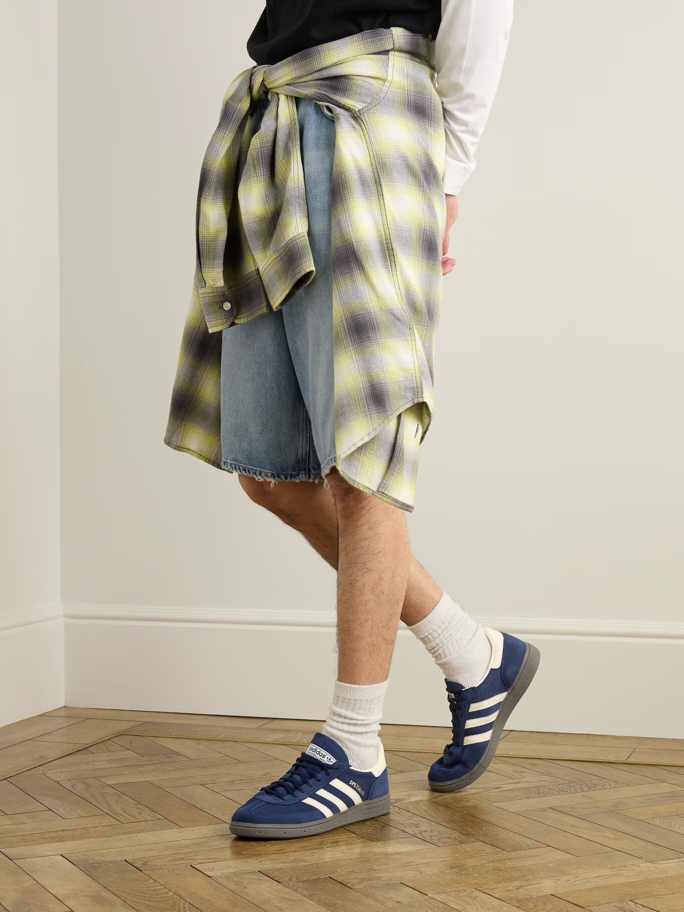 Кроссовки Handball Spezial из замши и кожи ADIDAS ORIGINALS, синий — фото 4