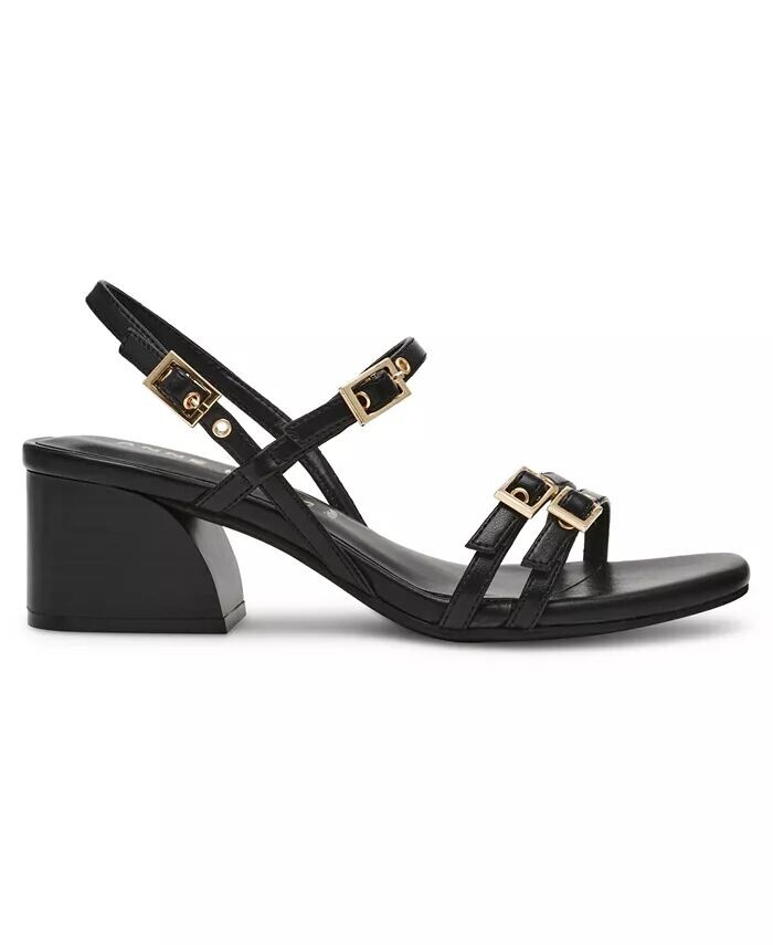Женские босоножки Mackenzie Strappy Buckle Heel Dress Sandals Anne Klein, черный — фото 2