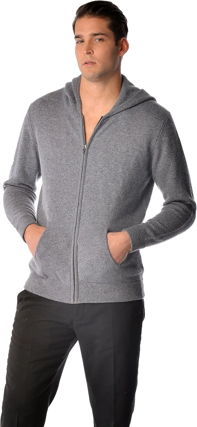 

Кашемировый худи для мужчин от Cashmere Boutique — 100% кашемир, с полной молнией и карманами