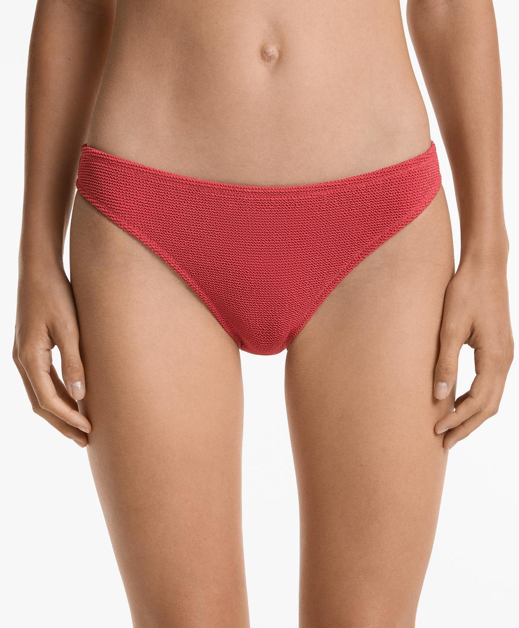 

Классические трусы-бикини с морщинками Oysho, цвет Dark Coral Pink