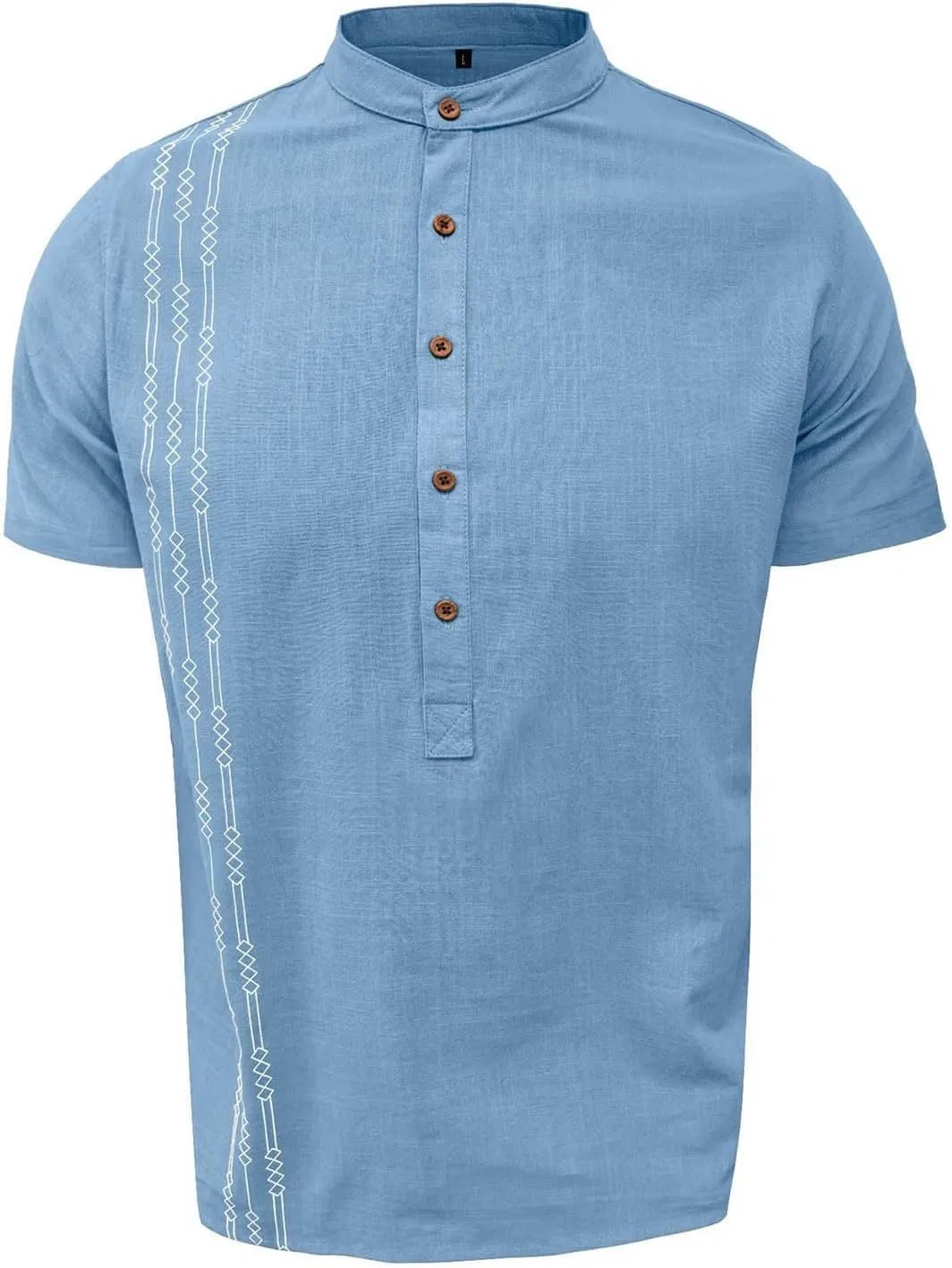 Футболка Casual Summer для мужчин с свободным кроем и коротким рукавом для повседневной носки и уличного стиля, дышащий состав Generic, светло-голубой
