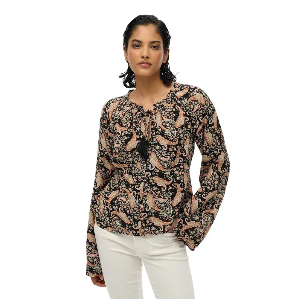 

Блузка Superdry Printed long sleeve, черный