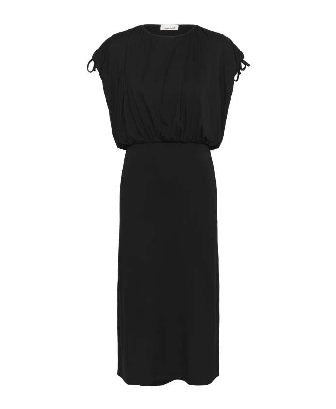 

Черное облегающее платье с драпированным верхом Soaked In Luxury, черный