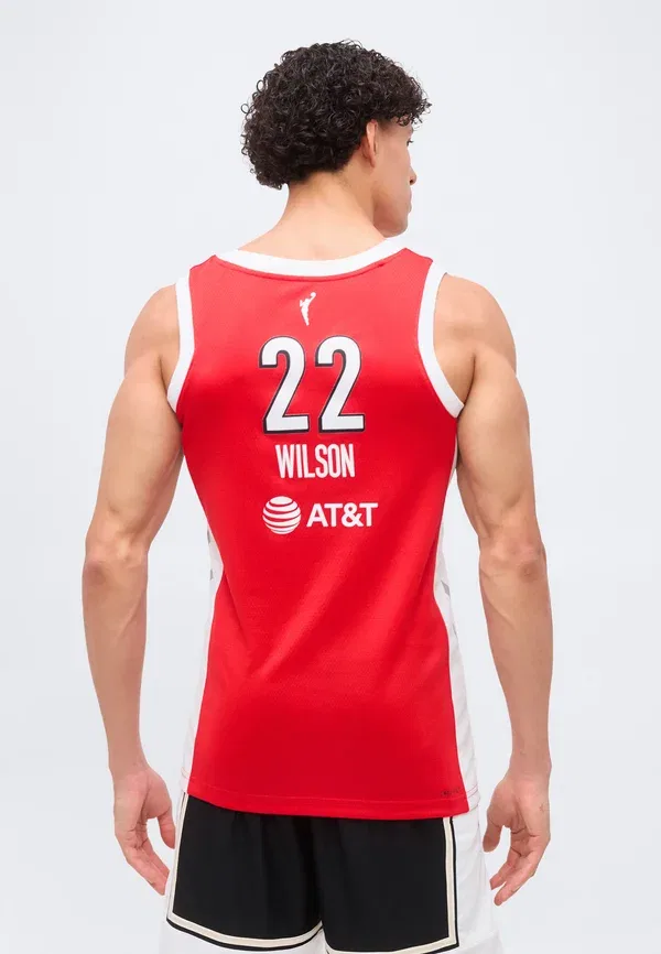 Футболка Nike Performance Wnba Las Vegas Aces 26 Aja Wilson Club Wear, университетский красный — фото 2