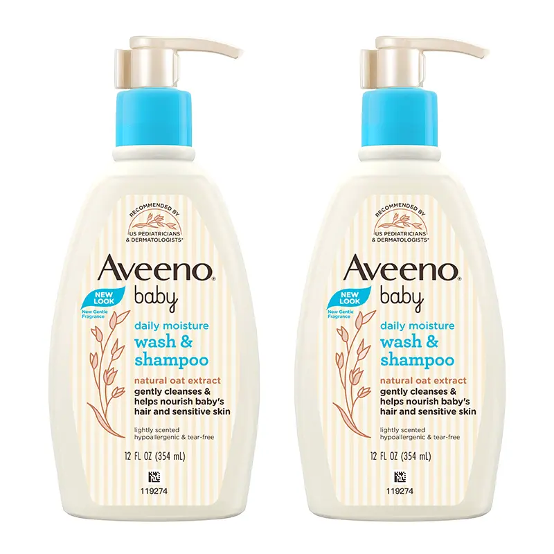 Детское средство для мытья и шампунь 2-в-1 Aveeno Daily Moisture Wash & Shampoo, 354 мл*3 — фото 3