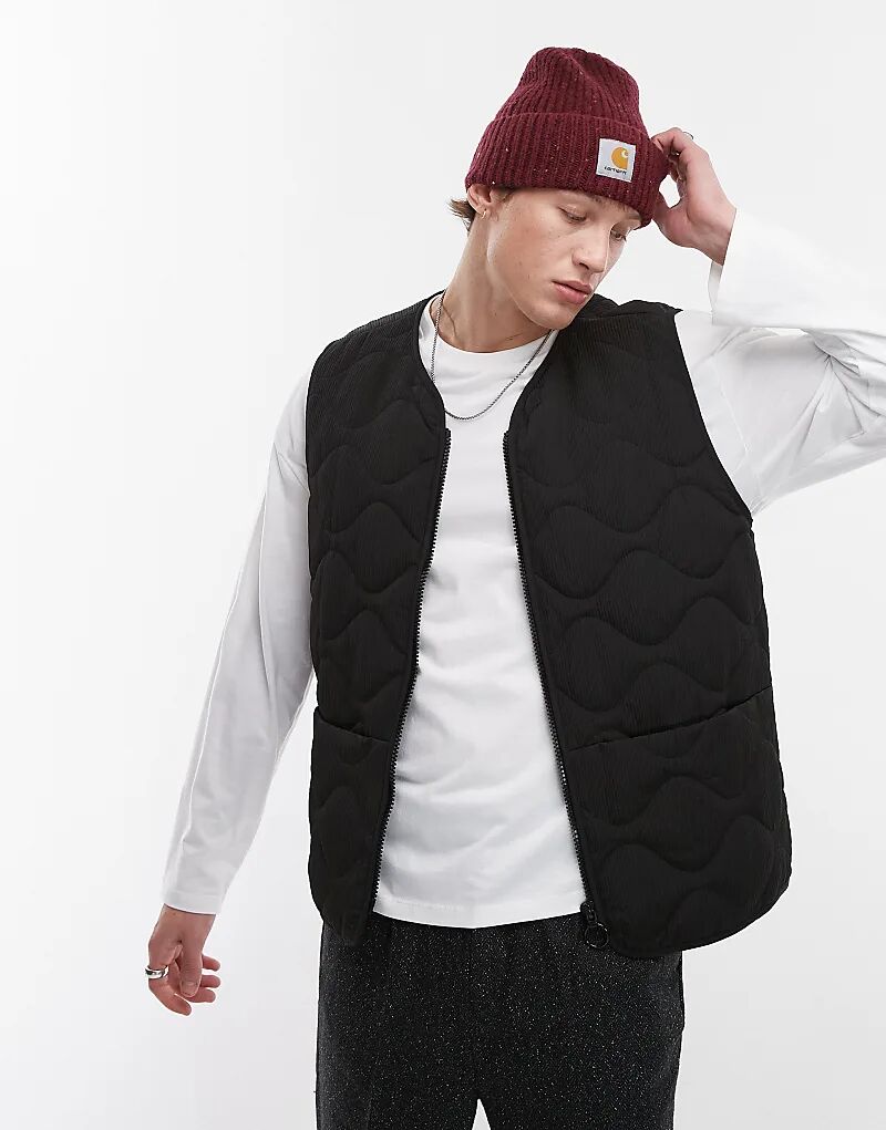 

Стеганый жилет черного цвета Topman
