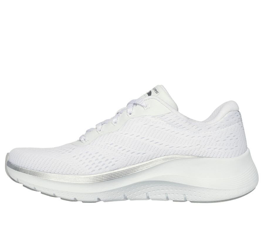 SKECHERS Женские кроссовки ARCH FIT 2.0 GLOW THE DISTANCE слипоны белые / серебристые — фото 4