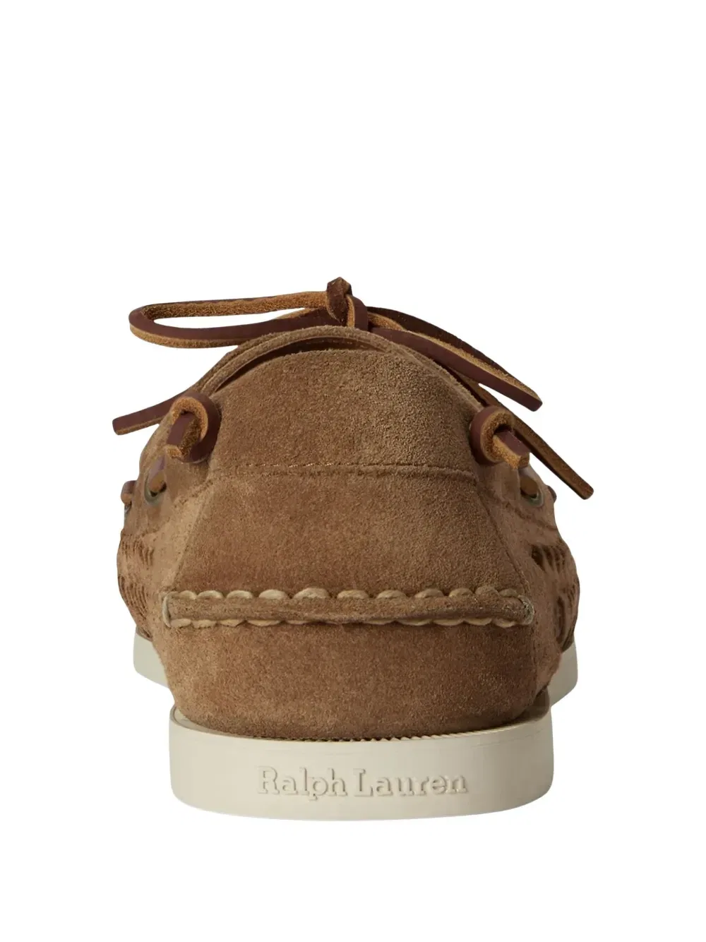 Плетеные кожаные лоферы POLO RALPH LAUREN, коричневый — фото 3