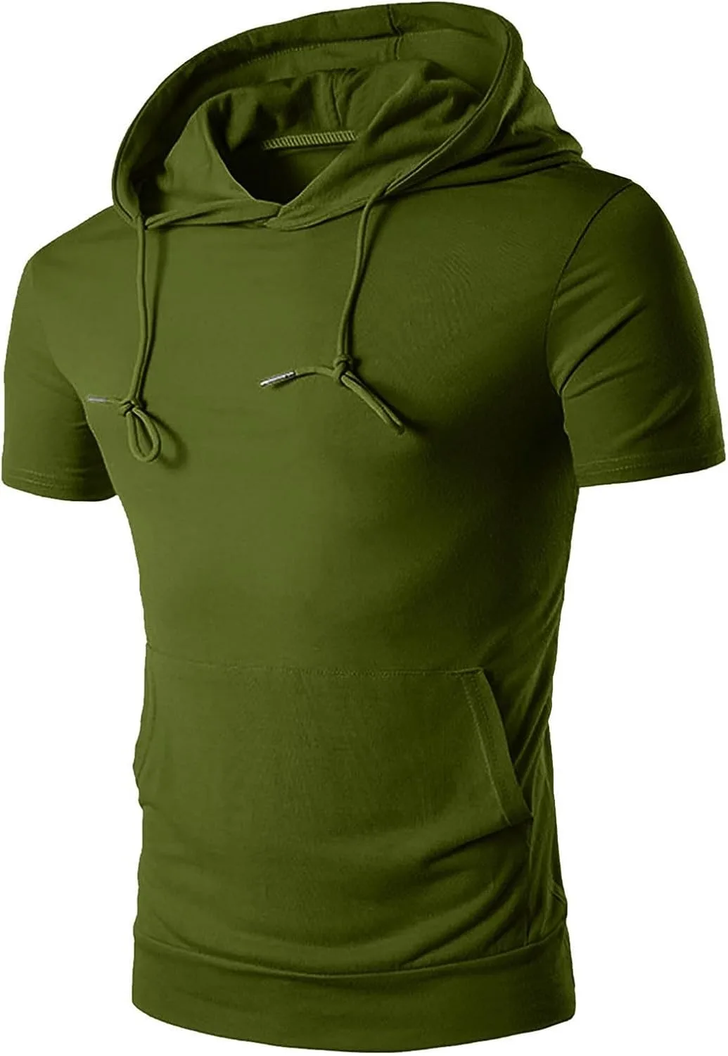 

Мужская худи с коротким рукавом slim fit летняя легкая с карманом