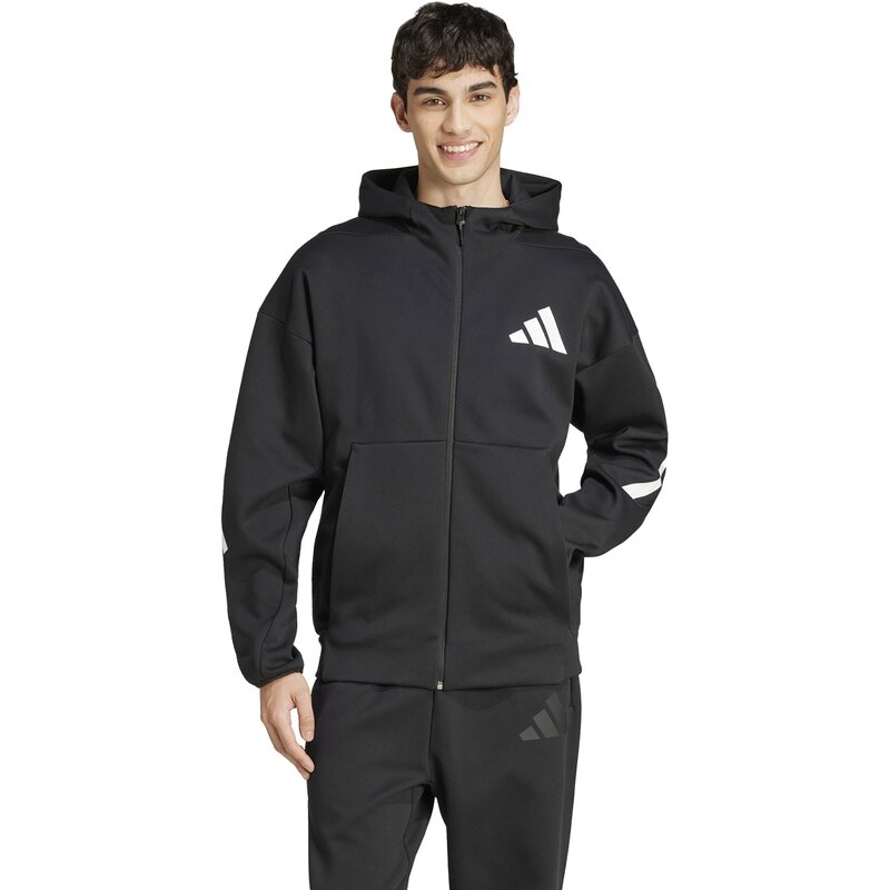 Kapuzensweat zne full-zip hooded track Adidas, черный — фото 2