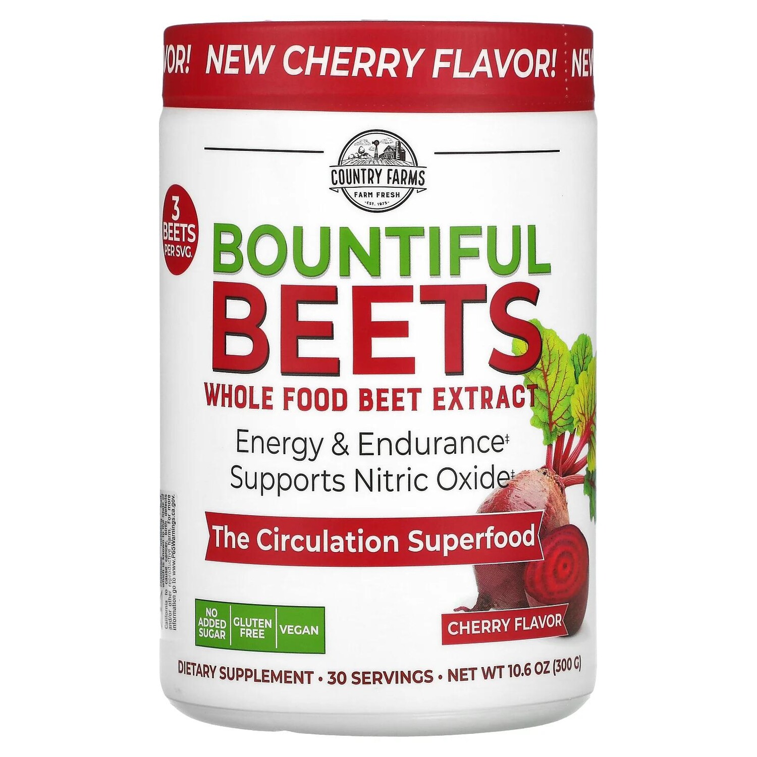 

Country Farms Bountiful Beets суперпродукты для кровообращения отличный натуральный вкус 300 г (10,6 унций)