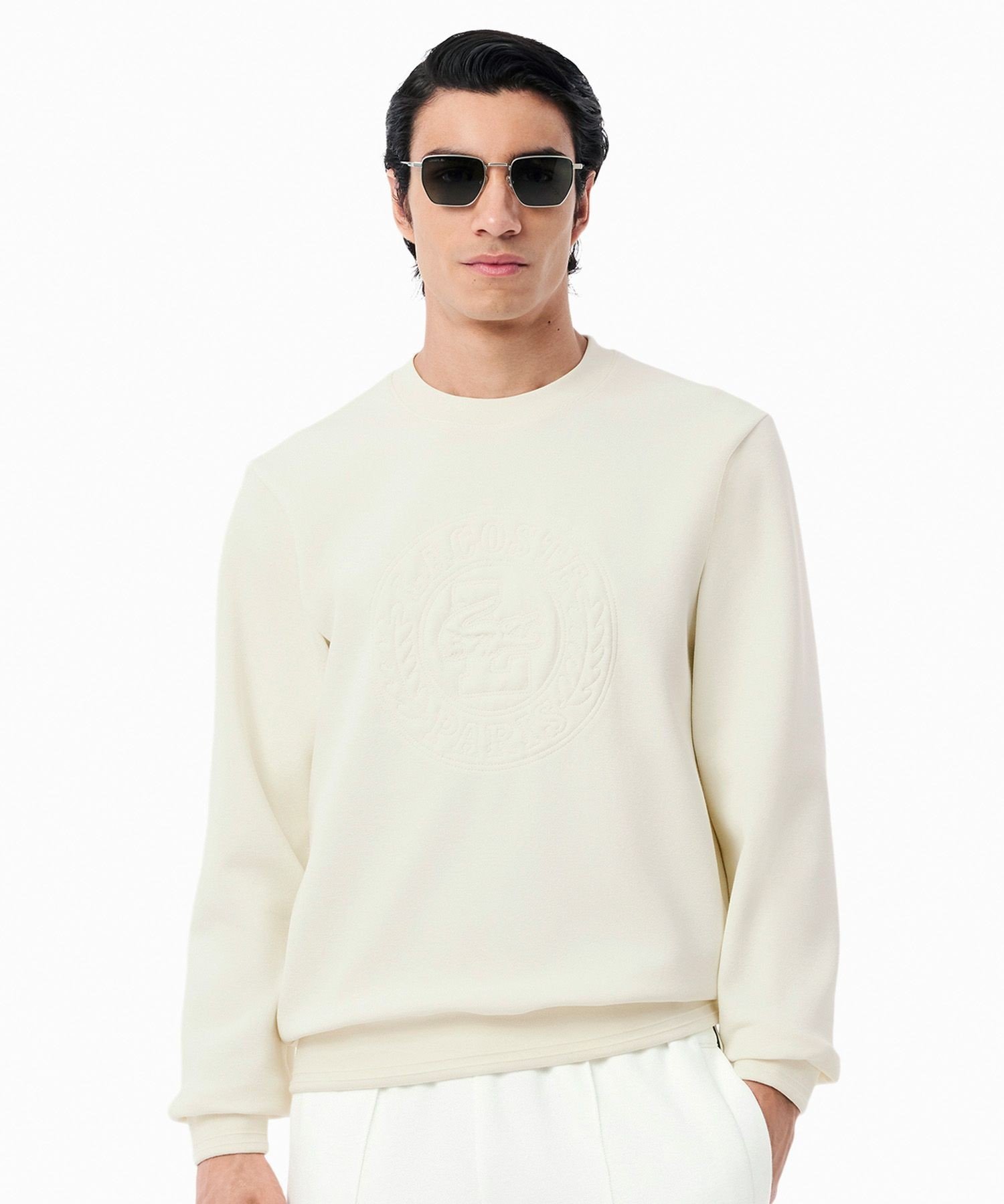 Толстовка LACOSTE с вышивкой, White