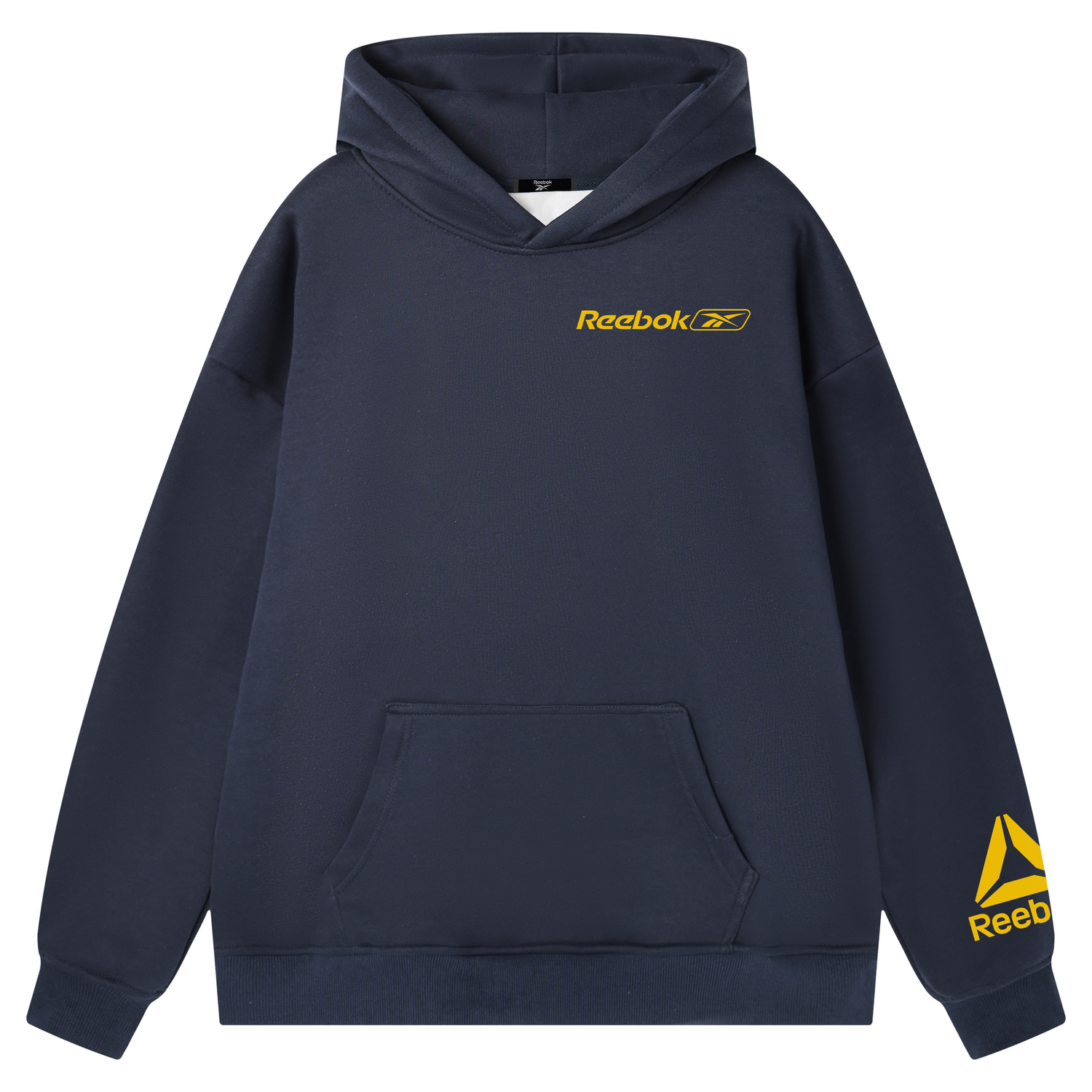 

Толстовки Unisex с капюшоном, средней плотности Reebok, темно-синий (желтый)[heavyweight thickened and fleece-lined]