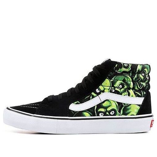 

Кроссовки supreme x sk8-hi 'glow-in-the-dark skull pile' Vans, черный