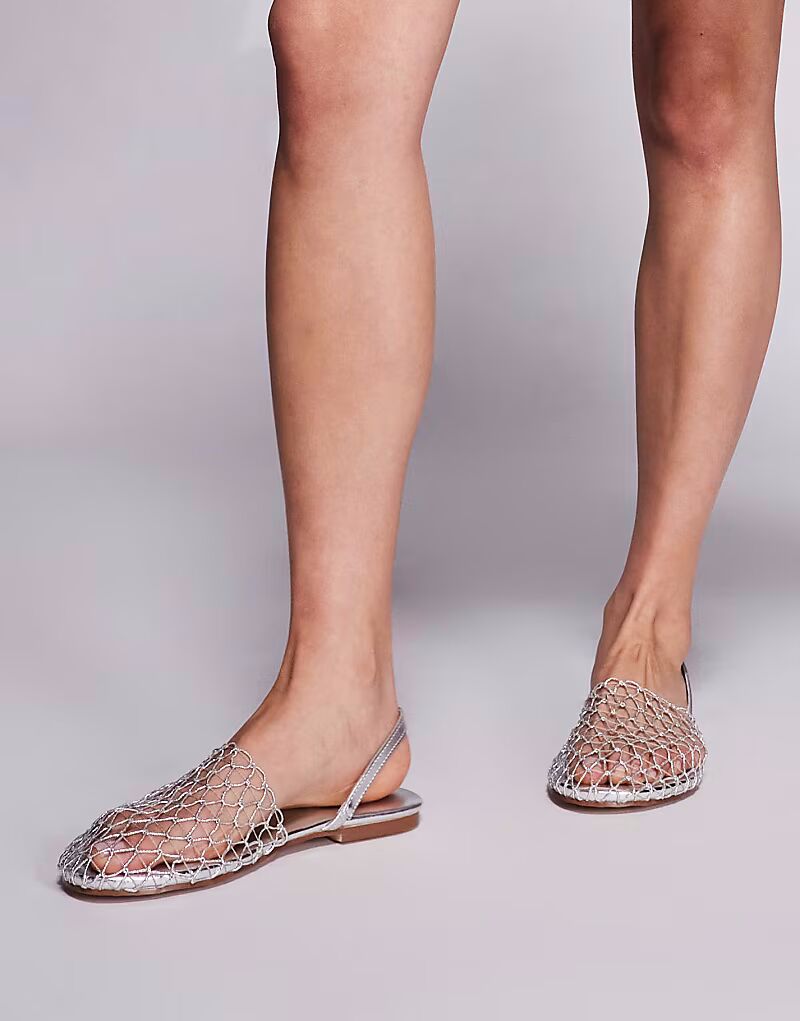 Туфли Simmi London Avianna в сетку серебристого цвета SIMMI Shoes — фото 3