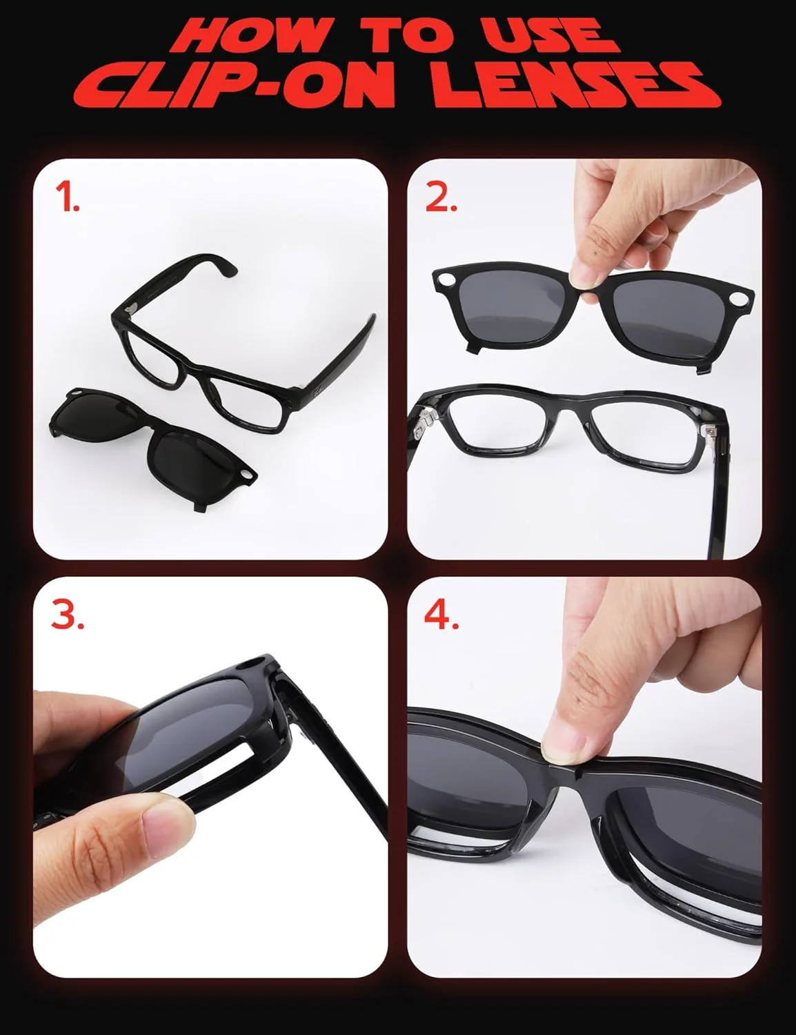 

Поляризованные солнцезащитные очки-клипсы, совместимые с Ray-Ban Meta Wayfarer RW4012 (Gen 2) 53 мм - защита от УФ-излучения для женщин и мужчин Fiskr, Ice Blue