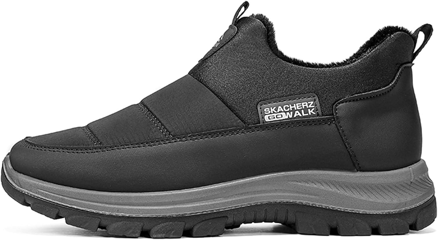 

Зимние замшевые сапоги с противоскользящей меховой подкладкой, повседневный легкий рюкзак, обувь для пожилых Generic, черный