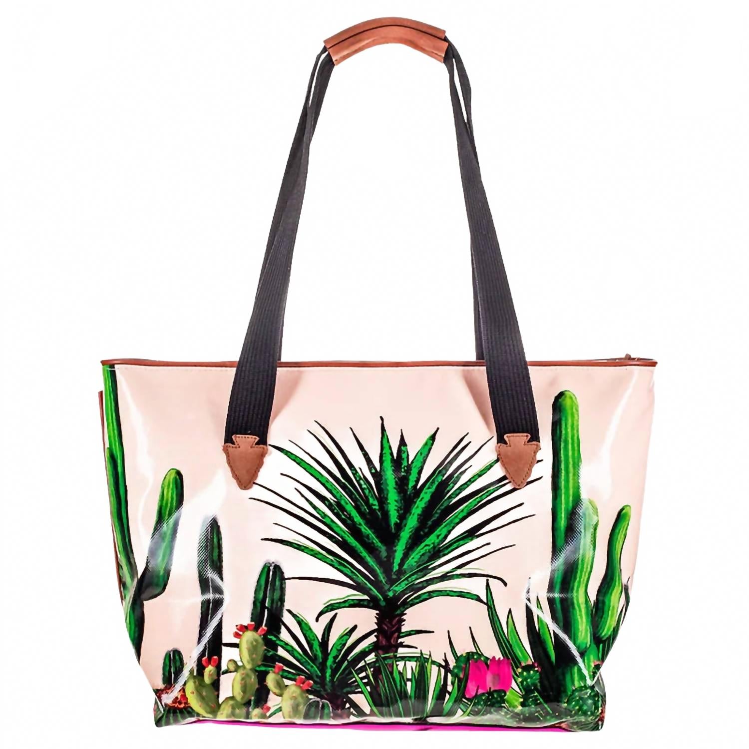 

Женская сумка-тоут с кактусовым пейзажем в цвете Терлингюа кремовый/зеленый HOOEY