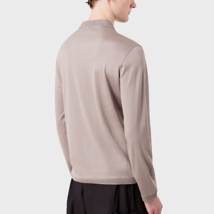Футболка поло мужская серая бежевая EMPORIO ARMANI — фото 3