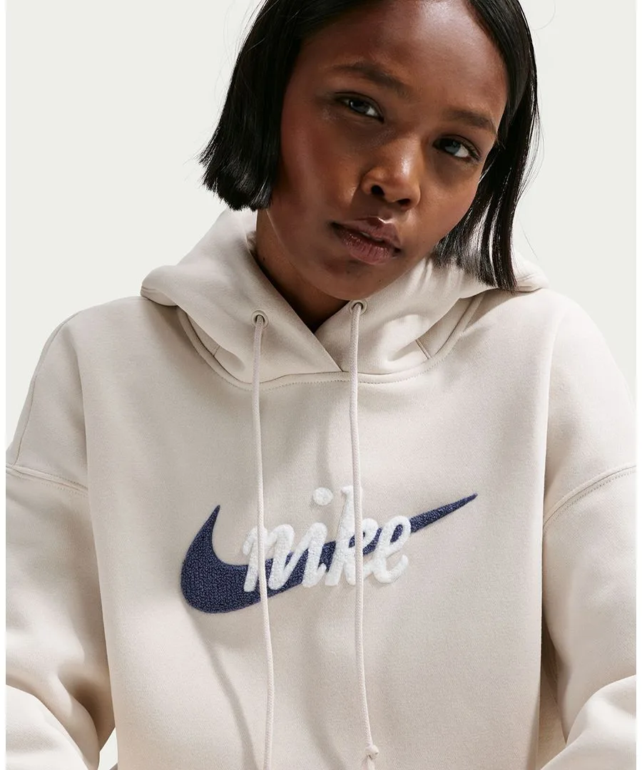 Женская спортивная толстовка Phoenix Fleece Oversized Logo Hoodie Nike, светлый-ore wood коричневый — фото 3