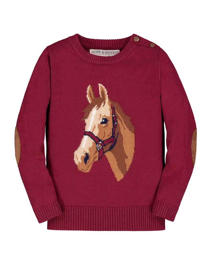 

Свитер с интарсией Hope & Henry, красный