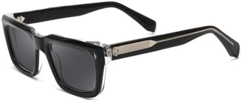 

Качественные солнцезащитные очки для мужчин, квадратные солнцезащитные очки с заклепками для женщин, большие солнцезащитные очки UV400 для мужчин MTZJH, Black Crystal