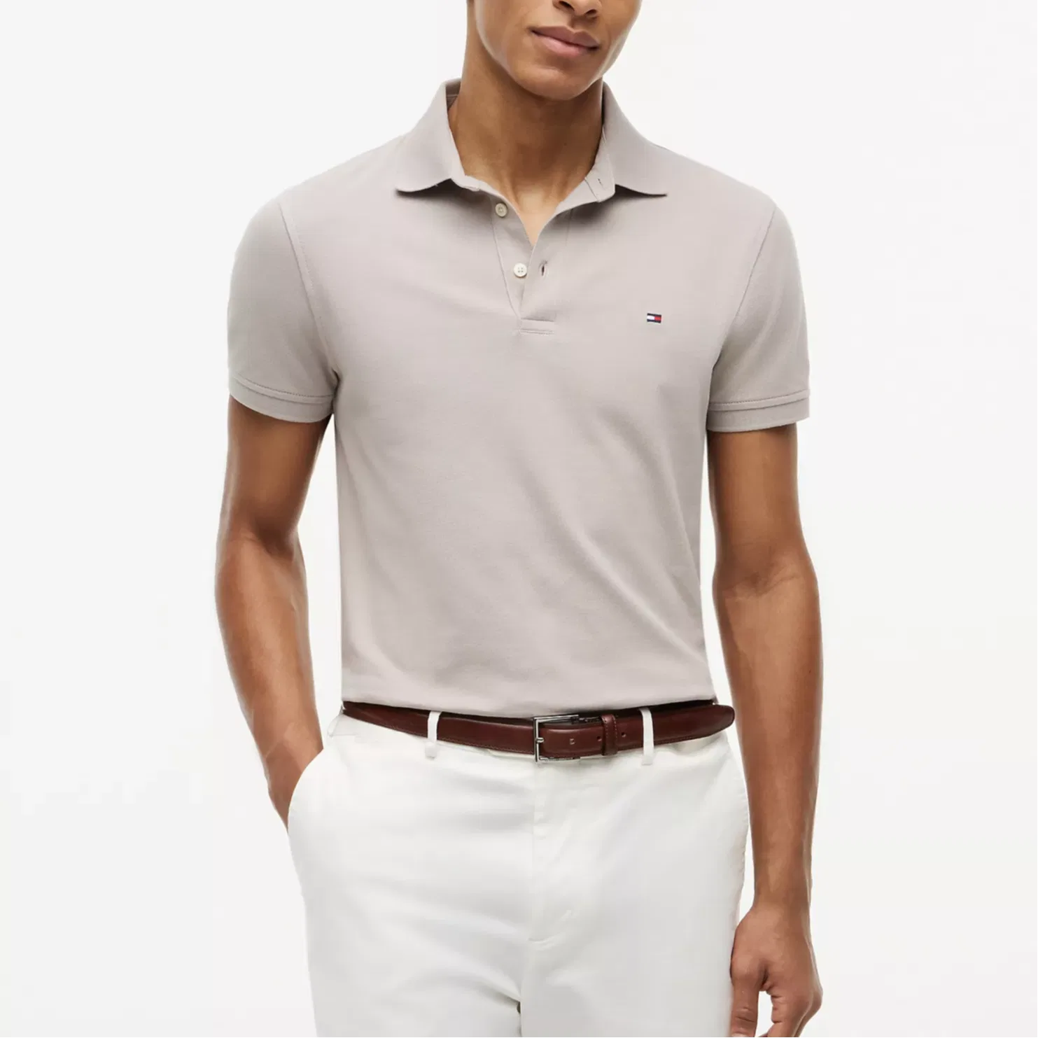 Поло мужское Tommy Hilfiger, Taupe — фото 4