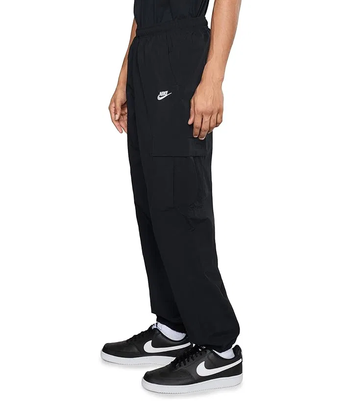 Штаны карго повседневные Club Woven Cargo Pants Nike, Black/White — фото 3