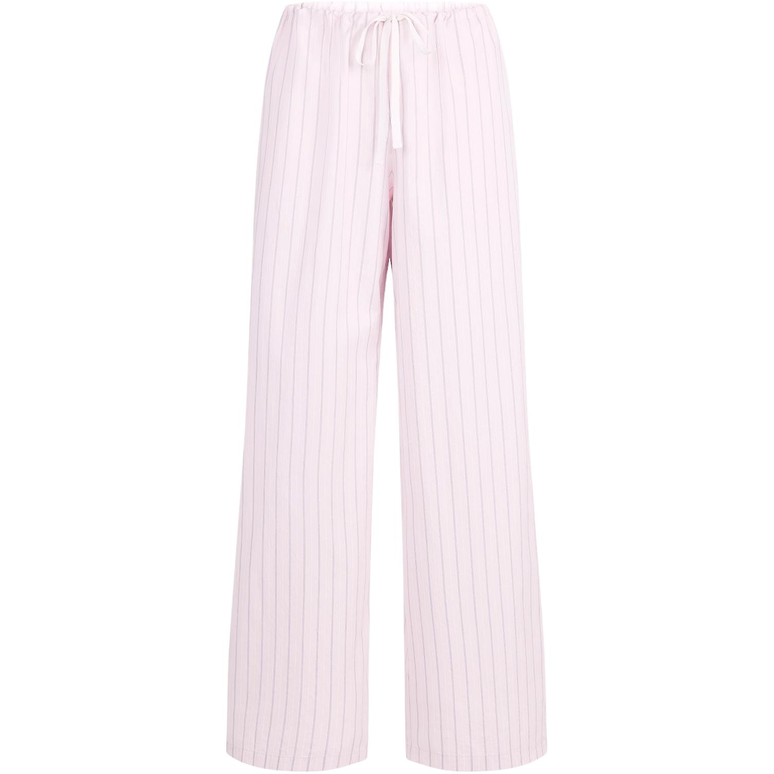 

Skims Повседневные брюки женские Pale Pink Pencil Stripes Moderate Wide Leg