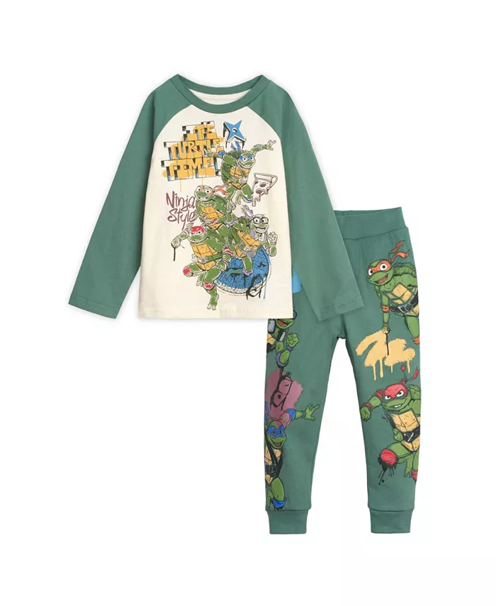 

Комплект: футболка Henley и брюки из френч-терри TEENAGE MUTANT NINJA TURTLES, белый