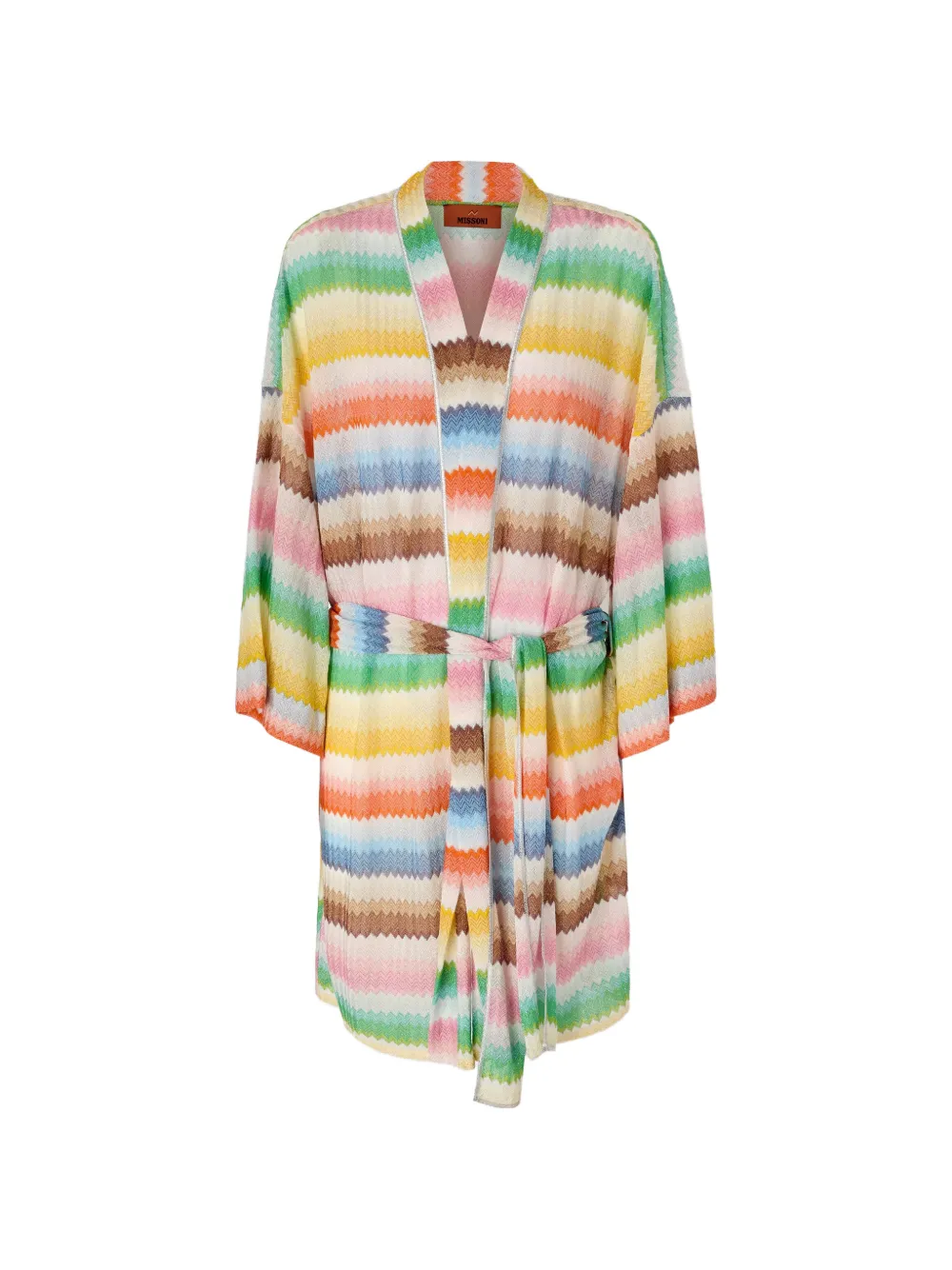 

Пляжное платье с поясом и зигзагообразным узором Missoni, бежевый