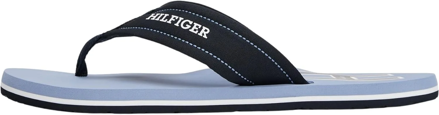 Мужские пляжные сандалии Tommy Hilfiger Hilfiger H с мягкой подкладкой Fm0fm05536 с разделителем для пальцев ног, синий