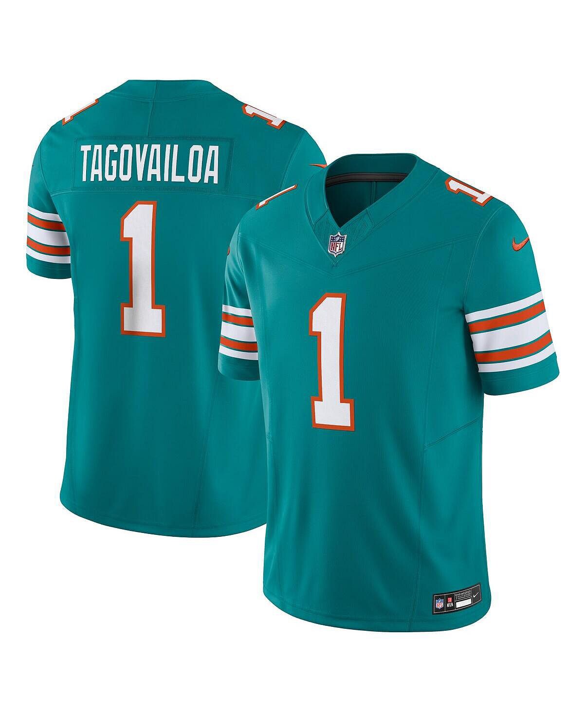 

Мужские кроссовки Tua Tagovailoa Aqua Miami Dolphins Alternate Vapor F.U.S.E. Ограниченный Джерси Nike