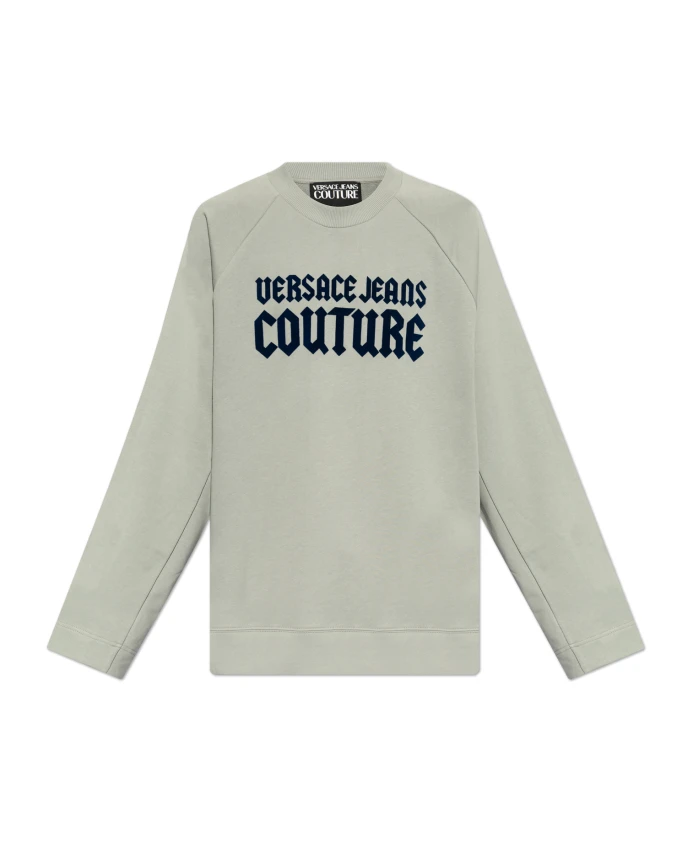 

Толстовка с логотипом и бархатной отделкой Versace Jeans Couture, серый