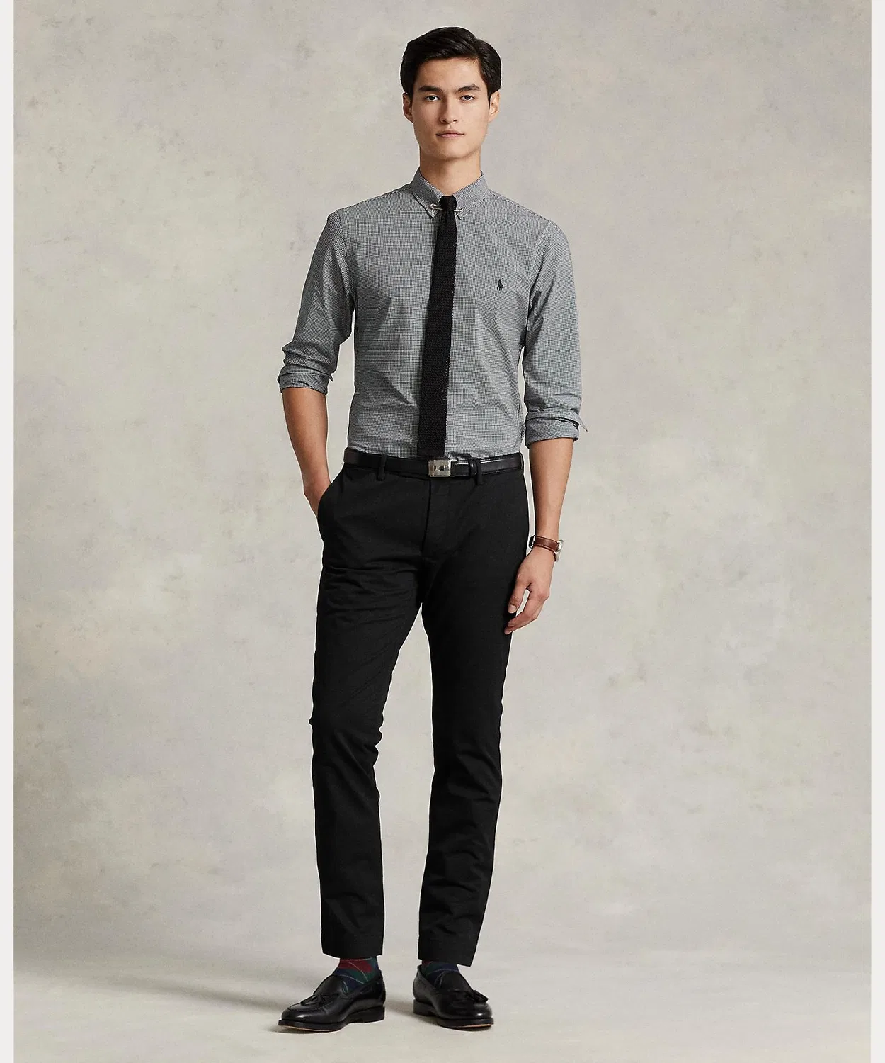 Слим-фит чинос с растяжением, Polo Ralph Lauren, 97% хлопок, 3% эластан, чёрный