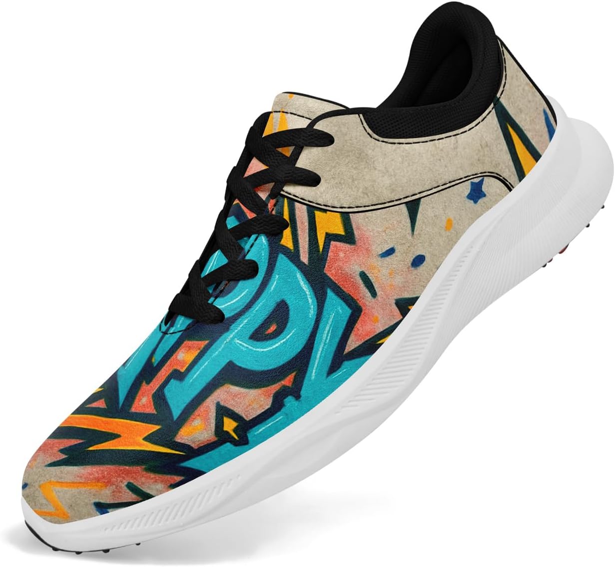 

Гольф-кроссовки Graffiti для мужчин и женщин, без шипов, водонепроницаемые, широкие, наружная воздушная подошва, уличные, противоскользящие, удобные спортивные обувь Coolcustomize, оранжевый/хаки