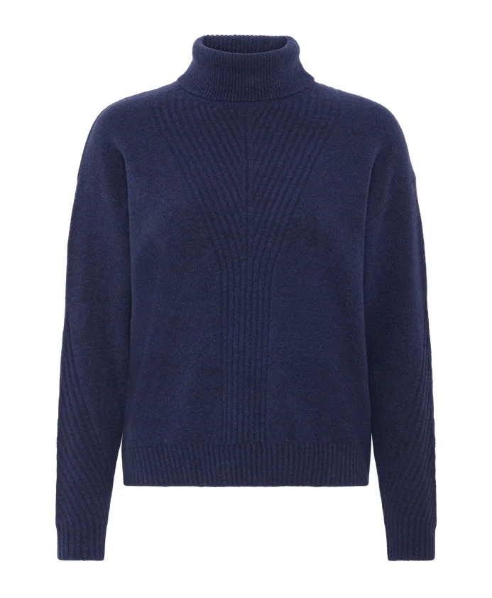 

Вязаный свитер патриотического синего цвета Ichi, синий