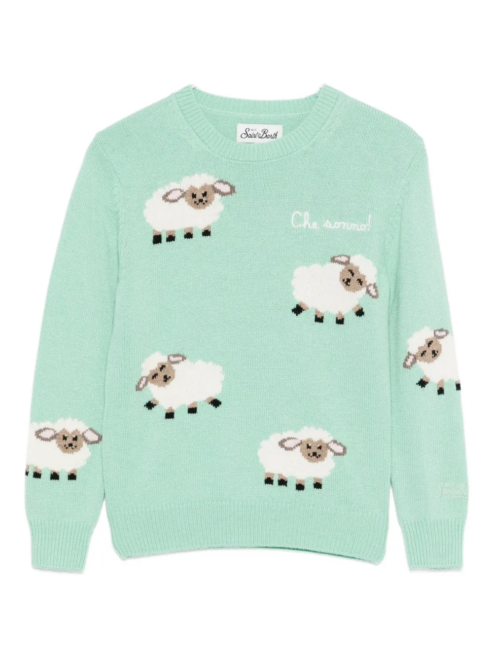 

Свитер с изображением овечки Mc2 Saint Barth Kids, зеленый