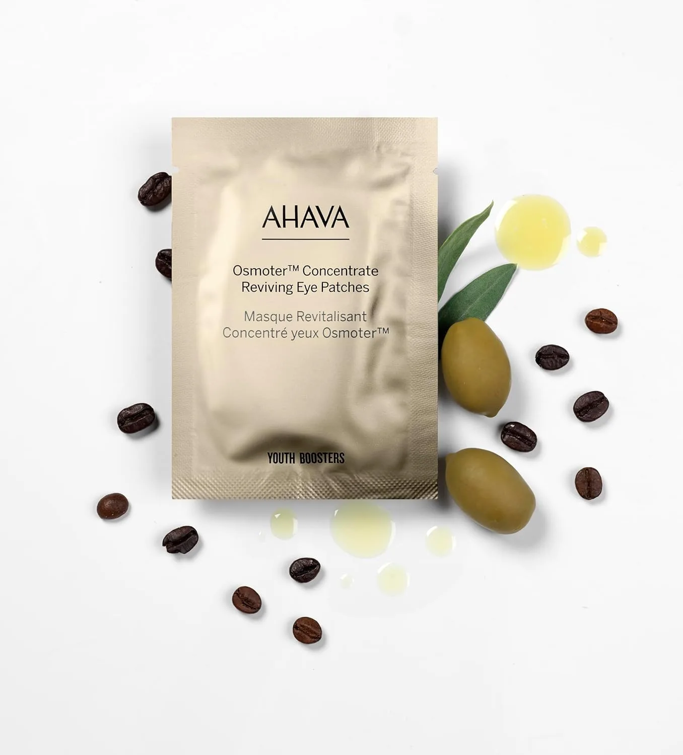 AHAVA Osmoter Concentrate Reviving Eye Patches - гидрогелевые патчи для молодости и отдыха глаз, уменьшают морщины, признаки усталости и тонкие линии, усиливают сияние, с Osmoter X3 и ниацинамидом, 6 упаковок — фото 4