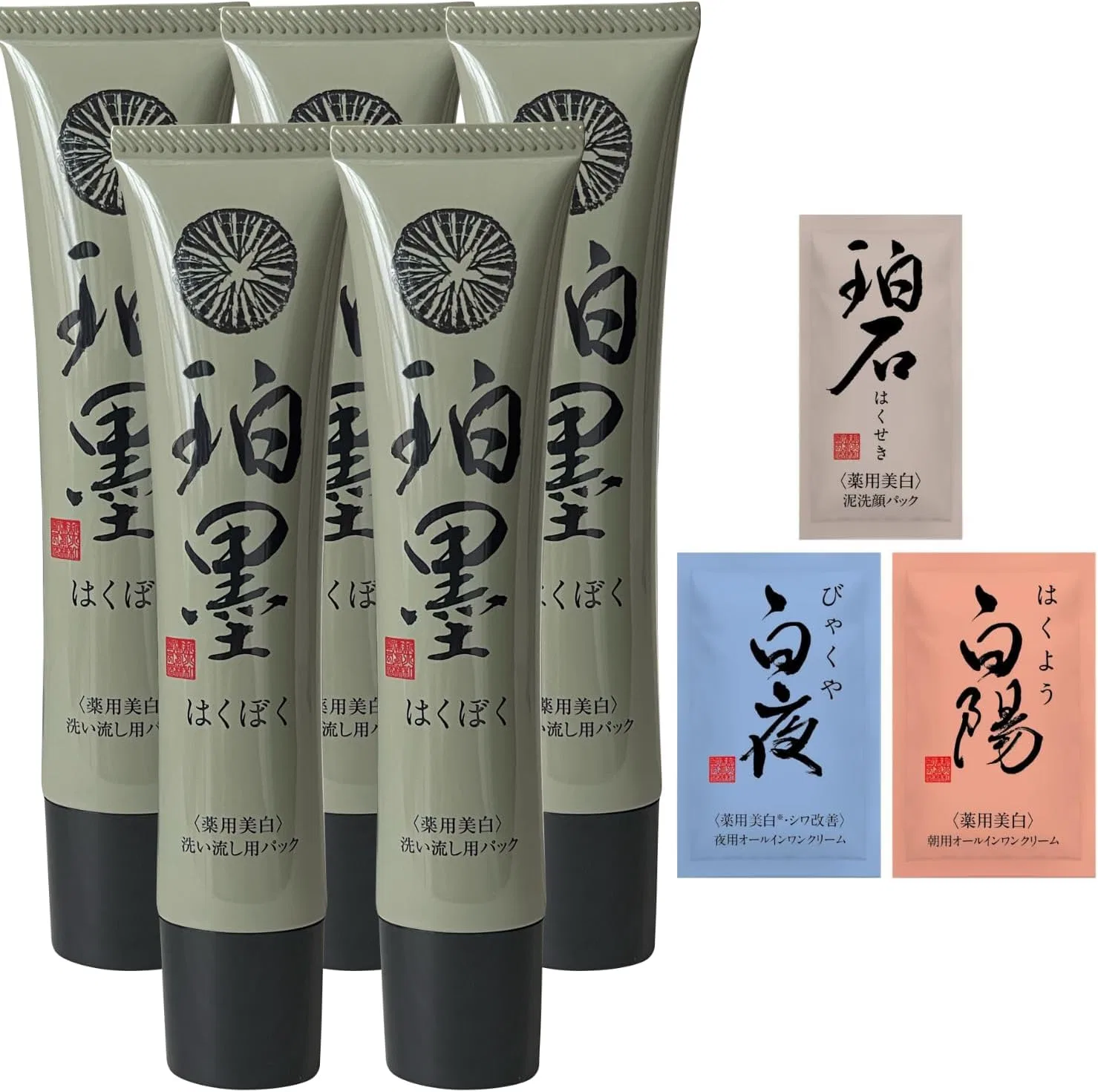 Скраб-гель отбеливающий Shin Daiwa Kanpo, 40 г, набор 5 шт