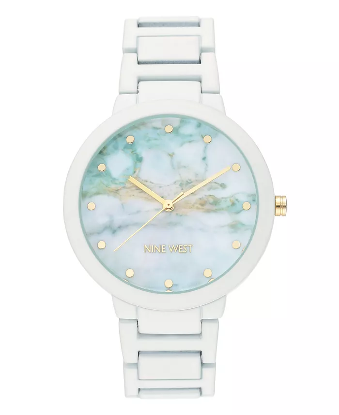 

Женские белые наручные часы с резиновым браслетом, 40.5 мм Nine West
