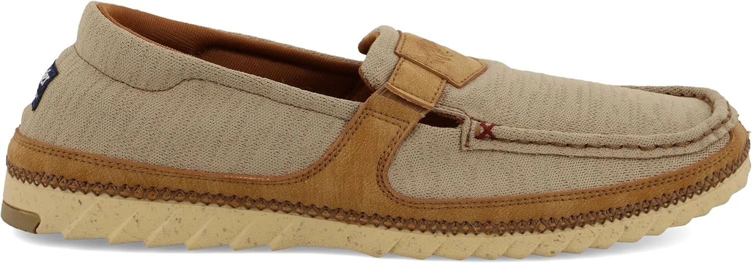 Мужские лоферы Twisted X Zero-X Chukka Driving Moc - кожаные лоферы с ручной обработкой натуральной кожи, золотой/хаки — фото 2