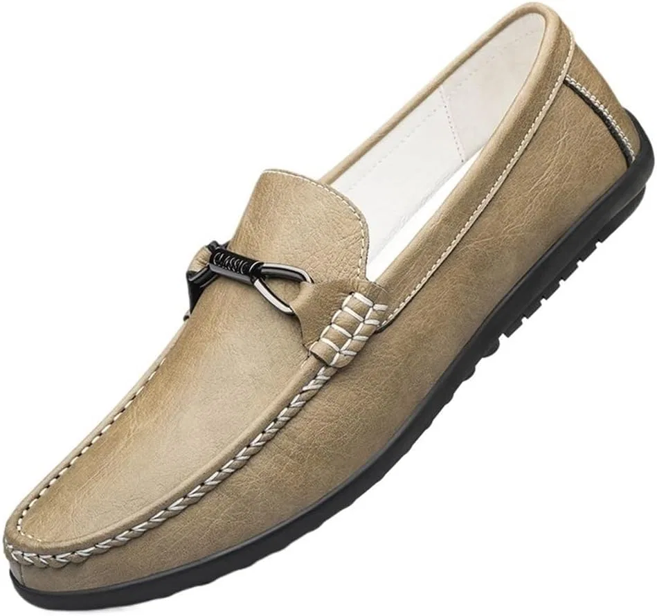Лоферы кожаные Men's Slip-On Oxford Shoes, коричневый DHFIRUFSHLO