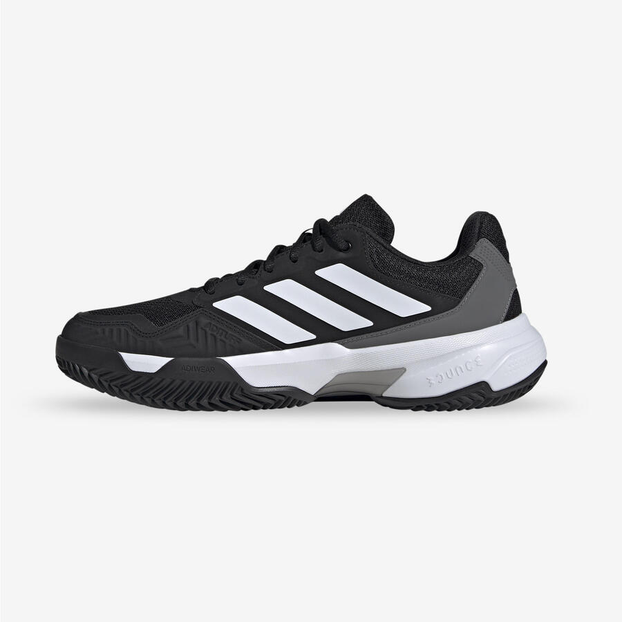 Мужские теннисные кроссовки для грунтовых кортов - ADIDAS Courtjam Control 3 чёрно-белые — фото 2
