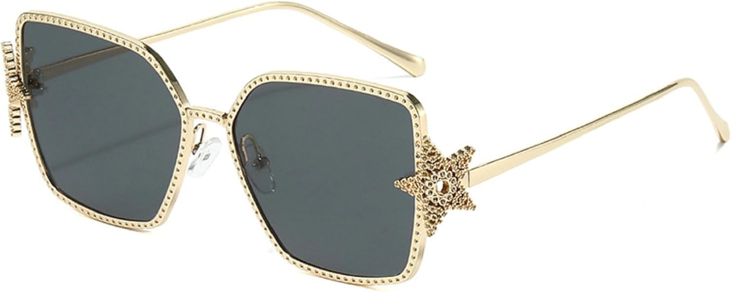 

Женские солнцезащитные очки в стиле панк с маленькой оправой, роскошные винтажные классические металлические многоугольные солнцезащитные очки для женщин, защита от УФ-излучения UV400 98138 Melrose, Black