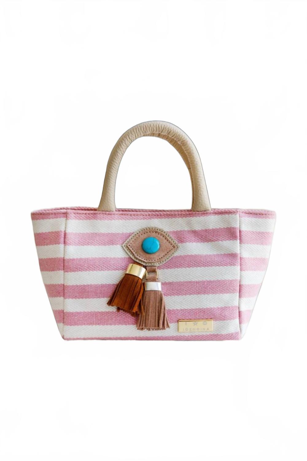 

Iosifina stars Женская мини-сумка-тоут Miriam в светло-розово-белую полоску