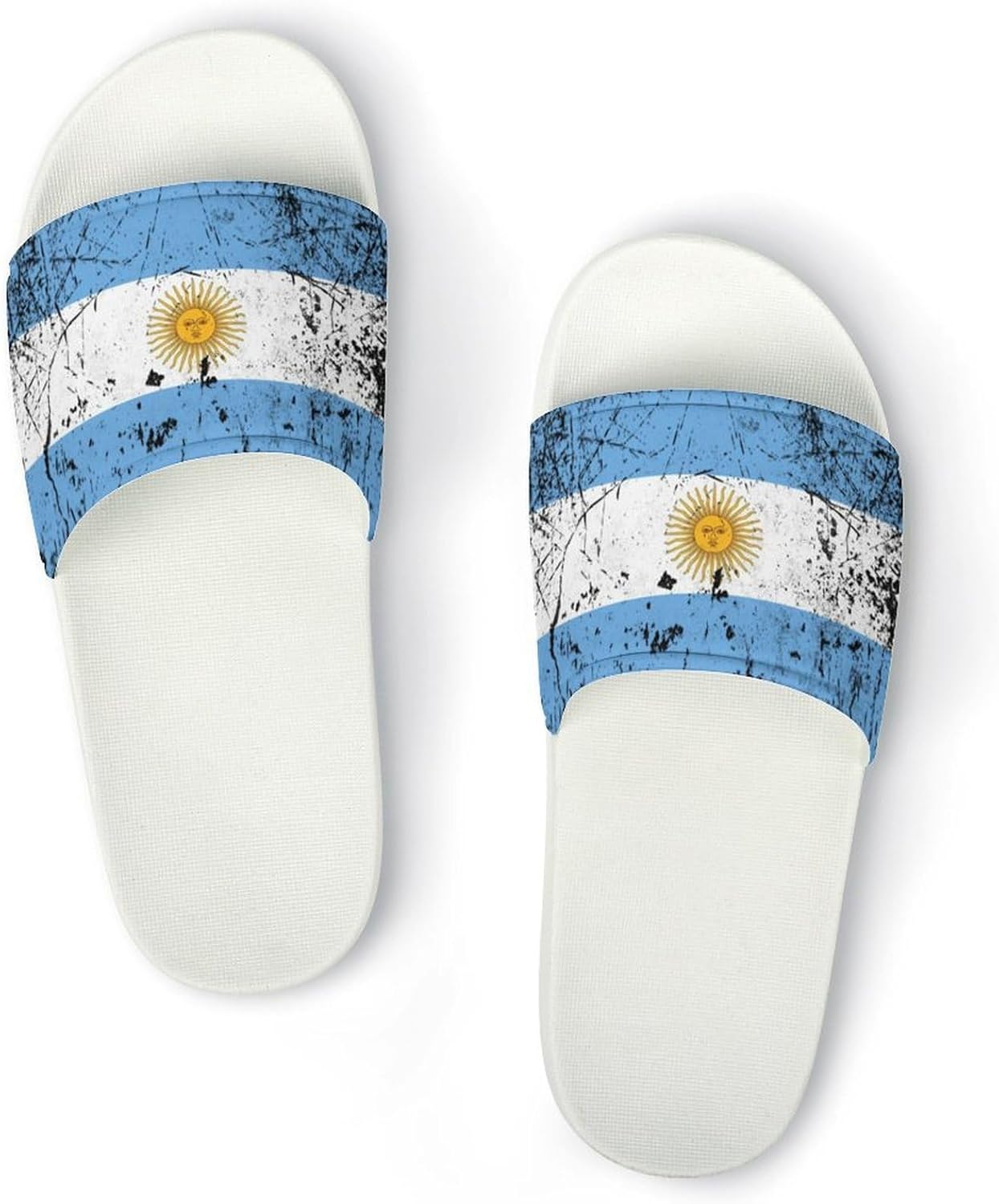 

GTABVECT Grunge Texture Argentina Flag Тапочки для душа Домашняя тапочка Быстро высыхающая Нескользящая ванная ванная бассейн Женщина ПВХ, белый