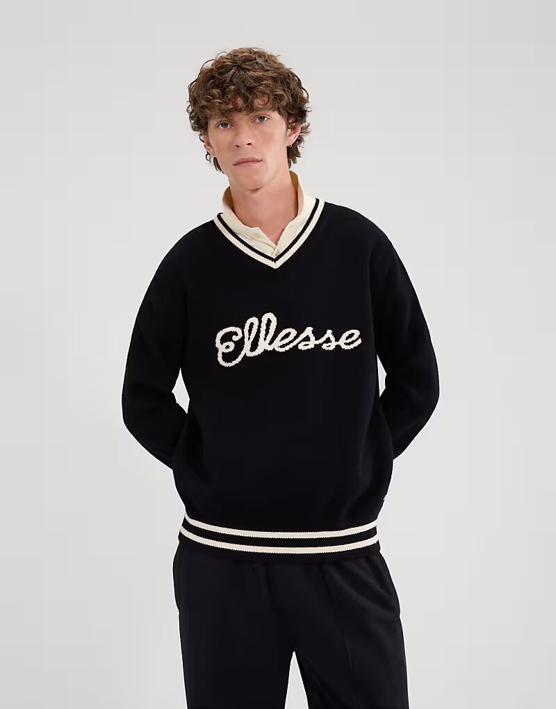 

Длинный вязаный свитер Giocios черного цвета Ellesse