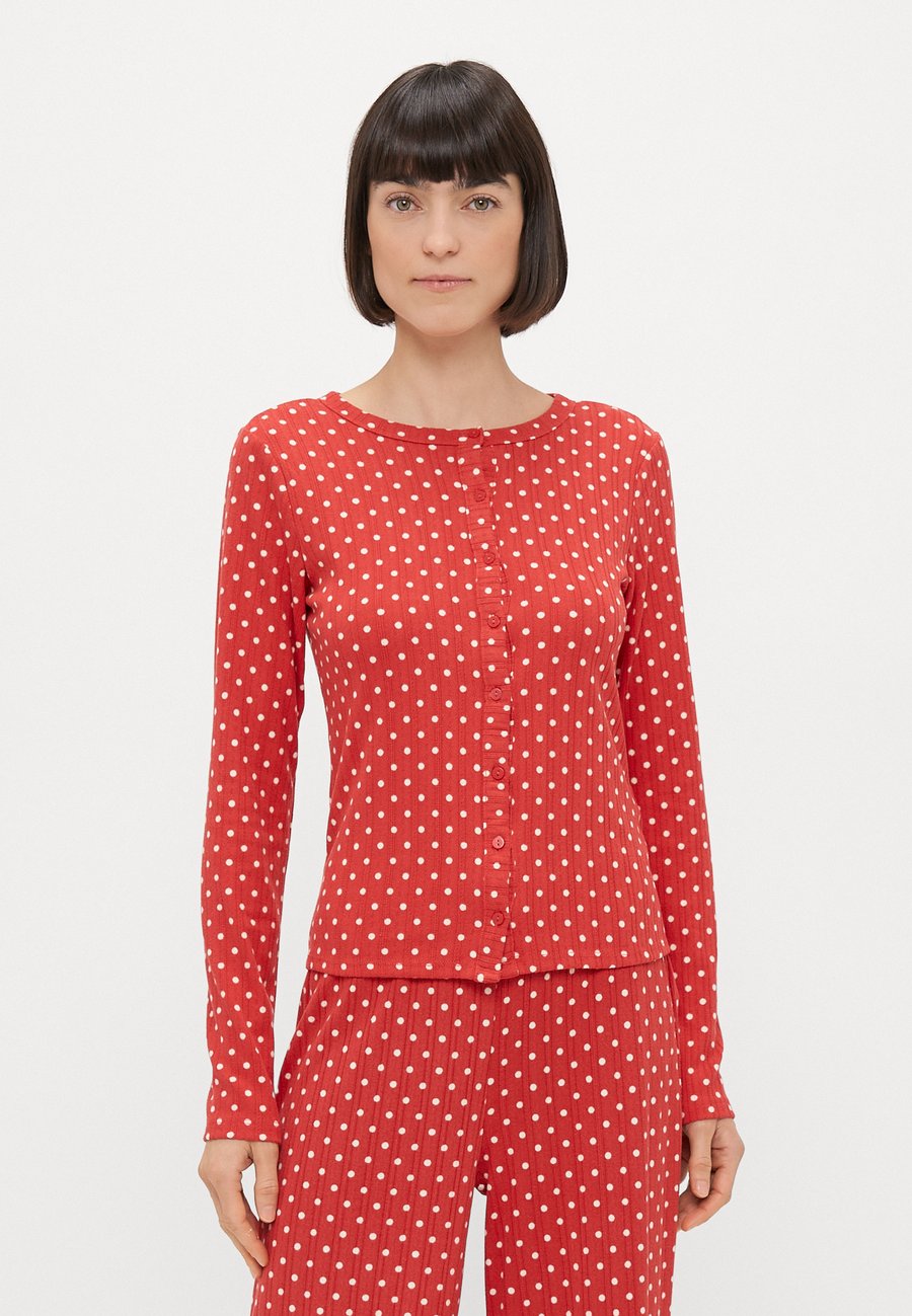 

Пижамный топ Abercrombie & Fitch POINTELLE LONG SLEEVE SHIRT , Red