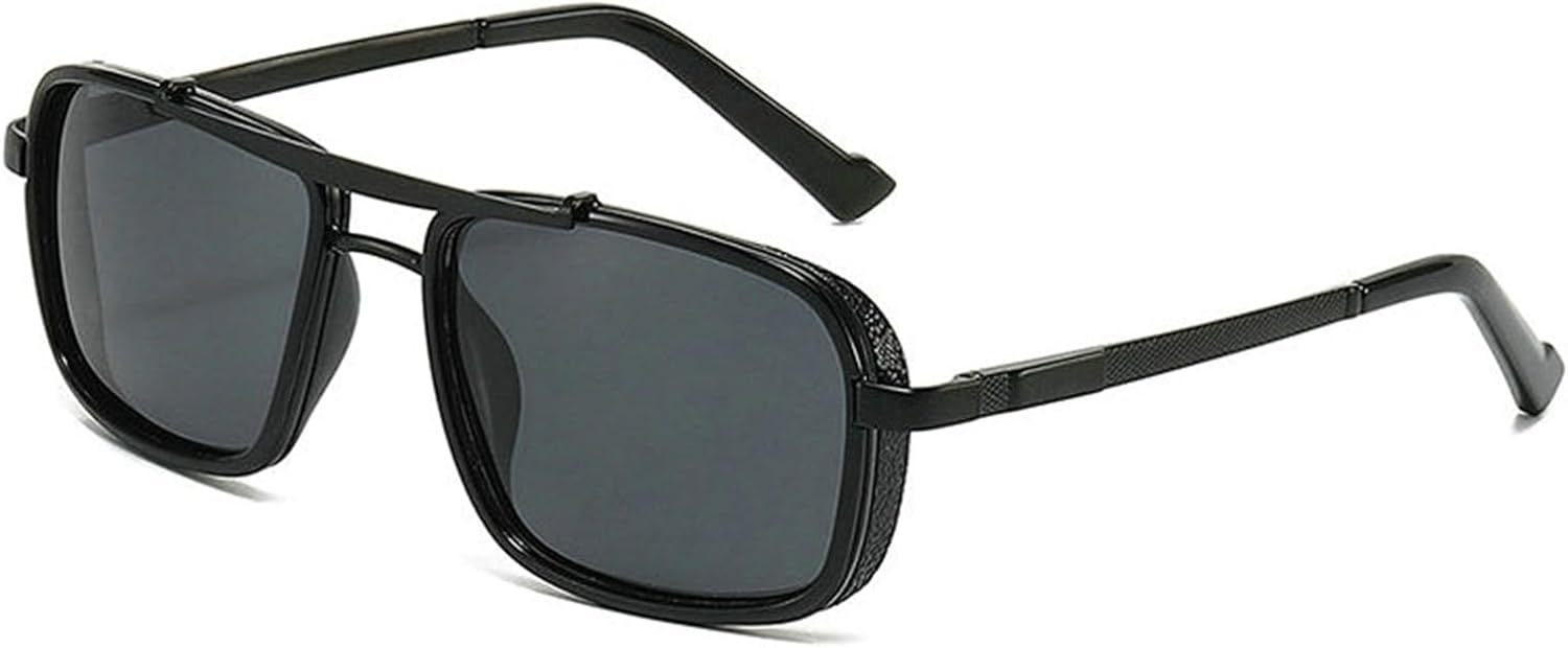 

Солнцезащитные очки Willochra в винтажном квадратном стиле для женщин и мужчин, роскошные маленькие прямоугольные черные солнцезащитные очки для путешествий с двойным лучом, C1